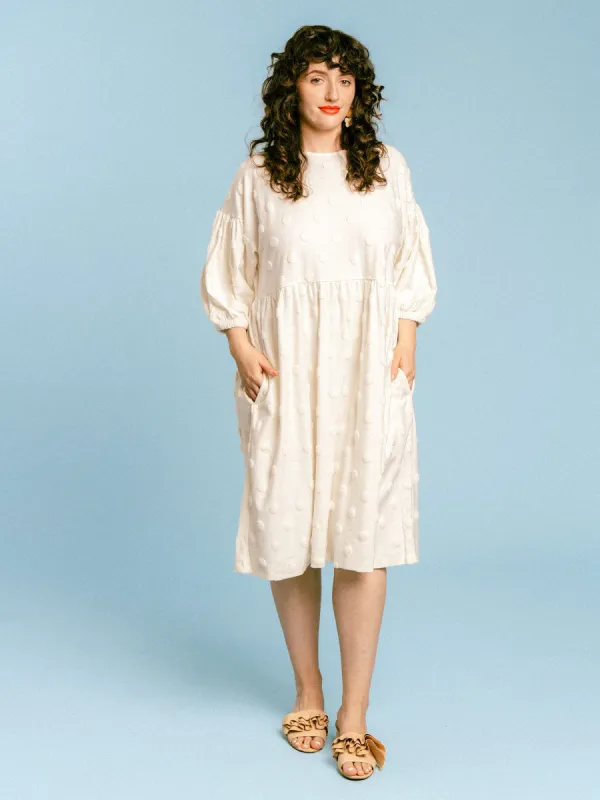 Elena Dress White Big Dot sold by Ivalo.com