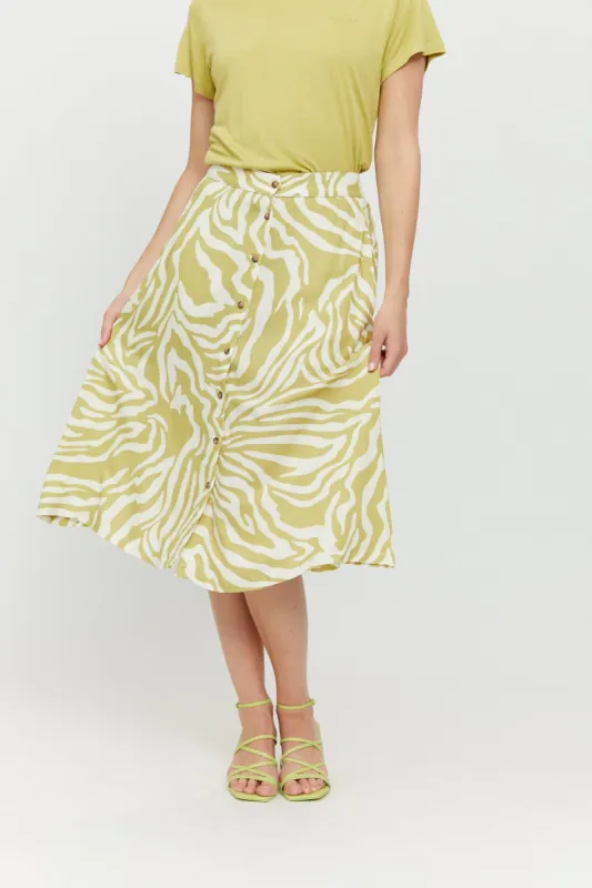Nomi Printed Skirt Celery Green sold by Ivalo.com