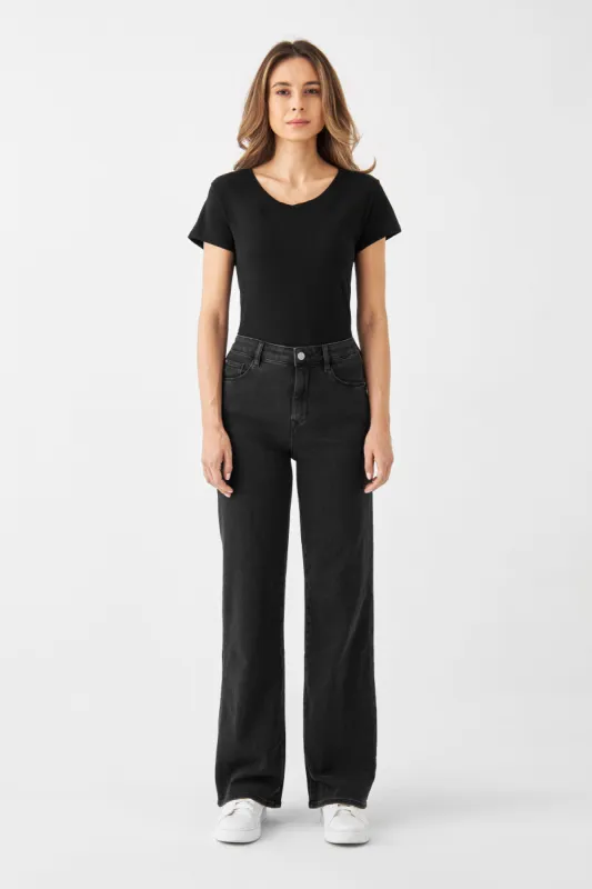 Dew Flared Soft Jeans Black Denim sold by Ivalo.com
