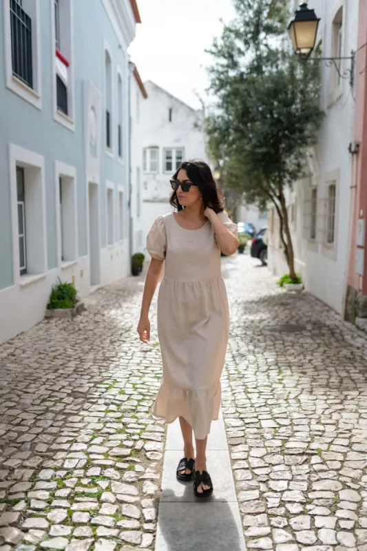 Astrid Dress Sandshell Beige sold by Ivalo.com