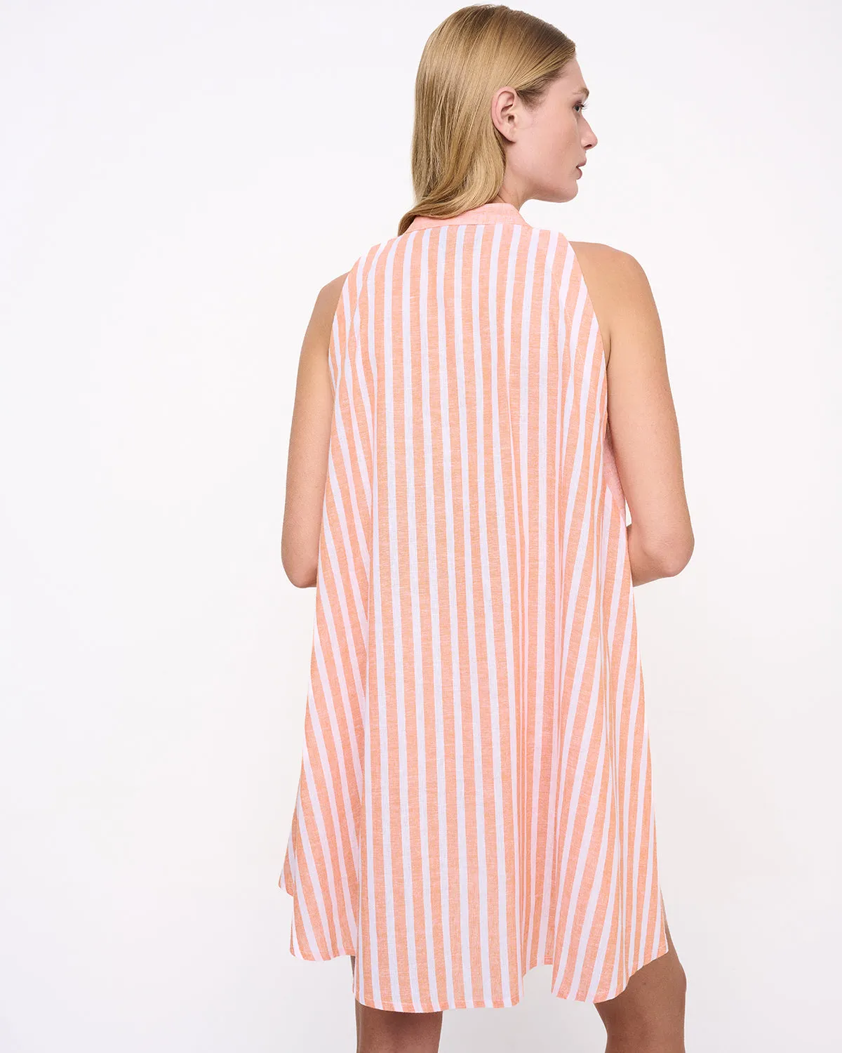 Sleeveless Mini A-Line Dress Striped Peach sold by Ivalo.com product image thumbnail 2