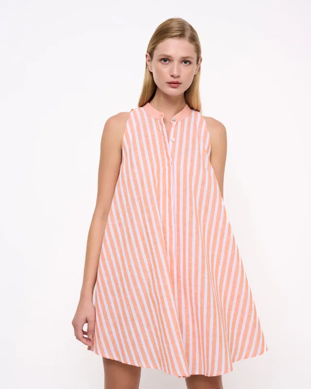 Sleeveless Mini A-Line Dress Striped Peach sold by Ivalo.com
