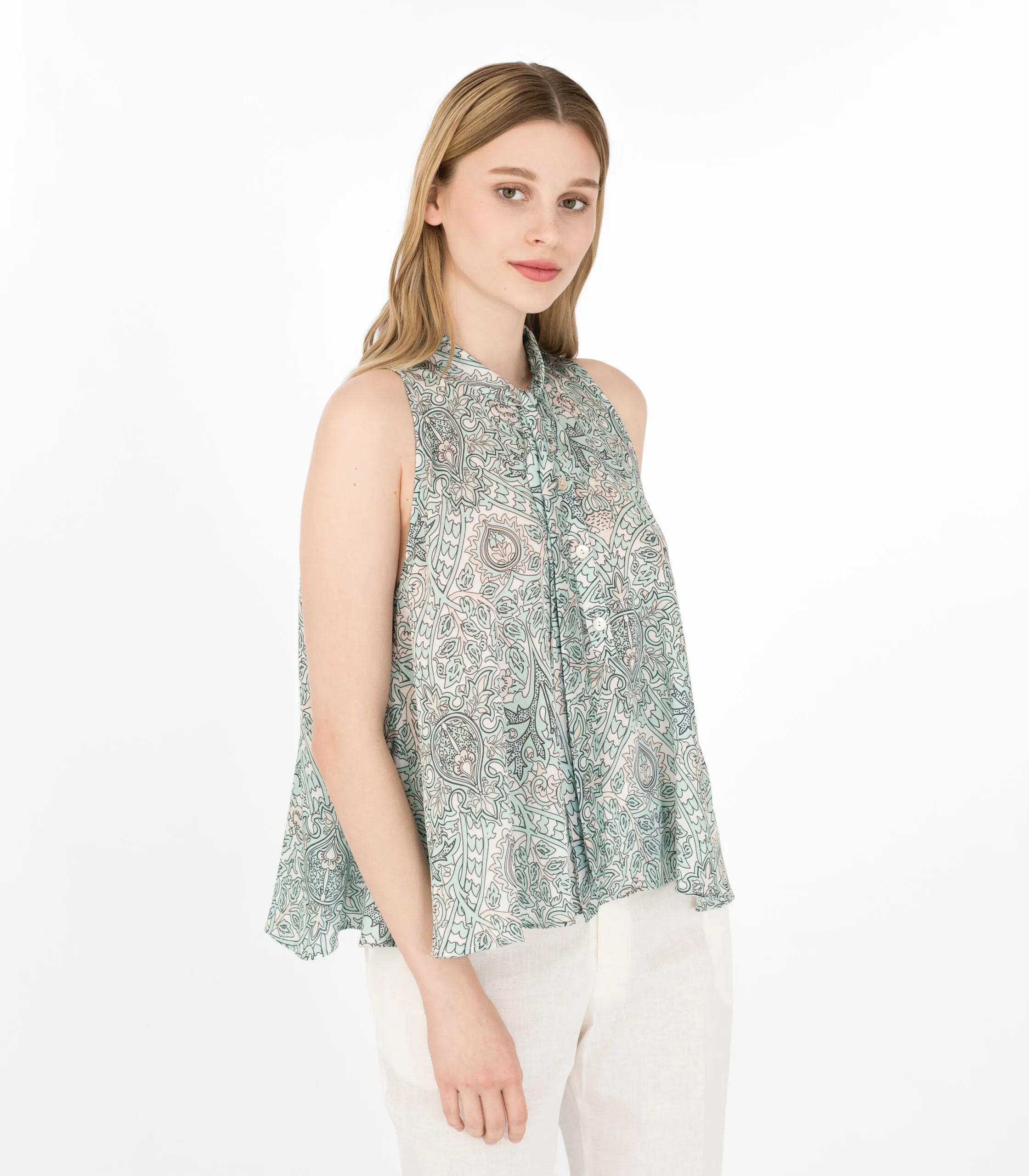 Zen Print Sleeveless Top Green sold by Ivalo.com