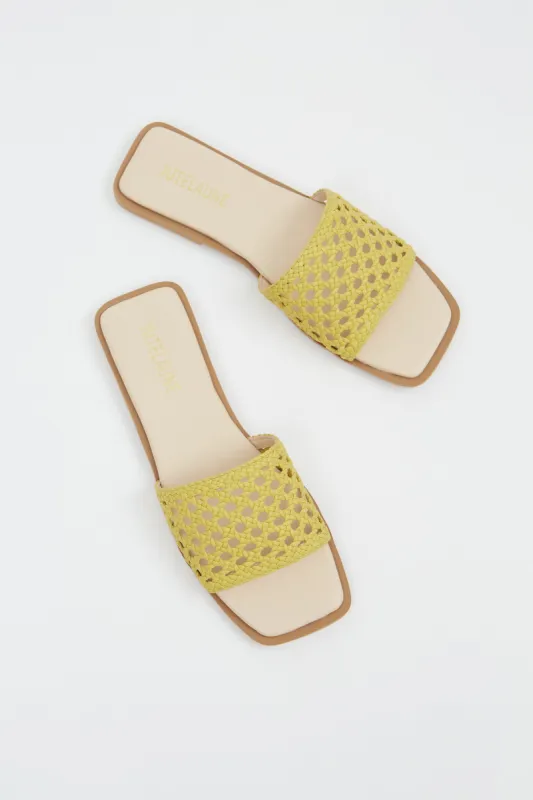 Braided Sandals Lime Yellow sold by Ivalo.com