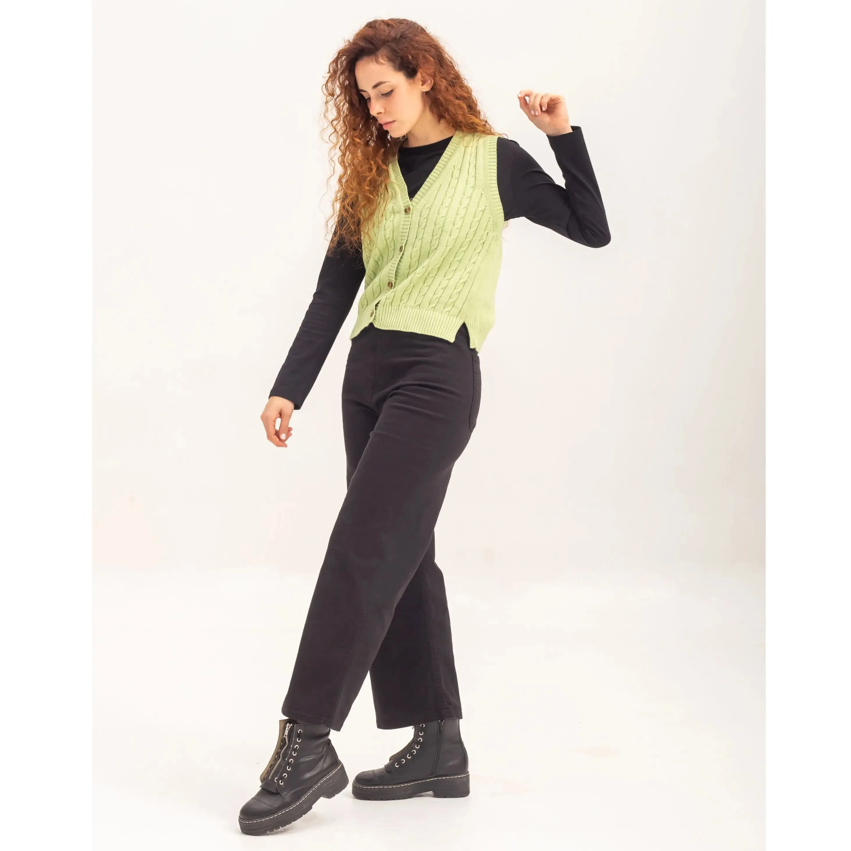 Alena Knitted Vest Green/Yellow sold by Ivalo.com product image thumbnail 3