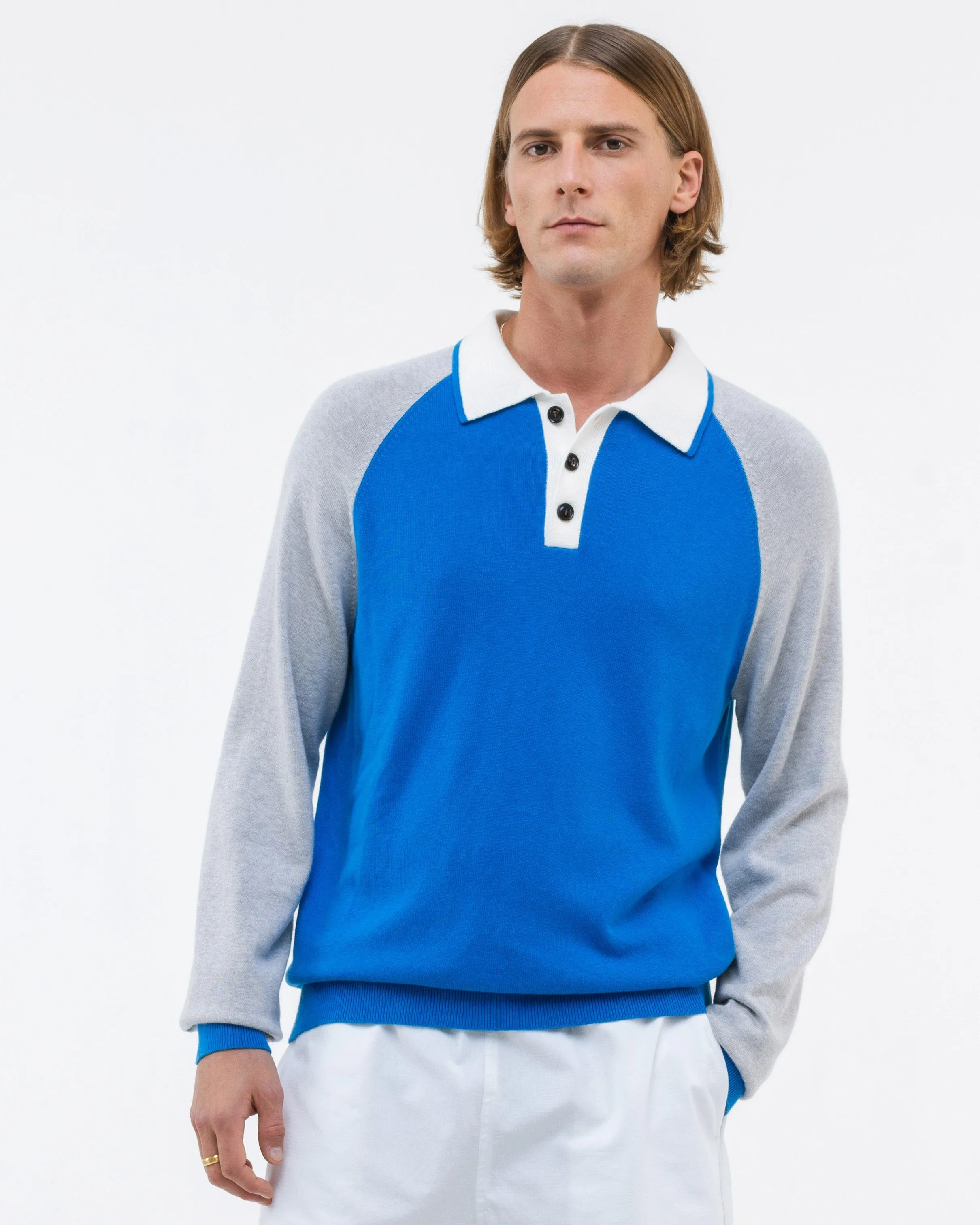 The Room Polo Collar Sweater Knit Blue sold by Ivalo.com