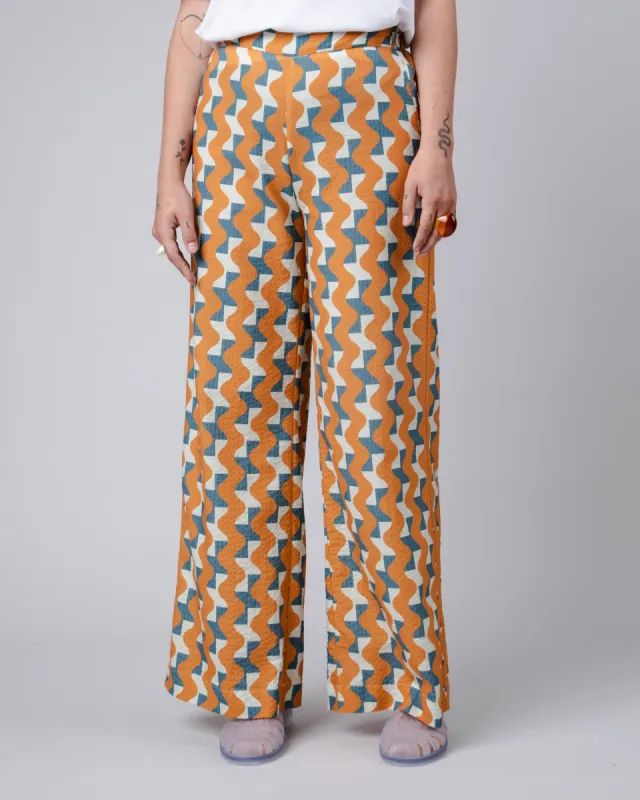 Big Tiles Wide Leg Pants Topaz Orange sold by Ivalo.com