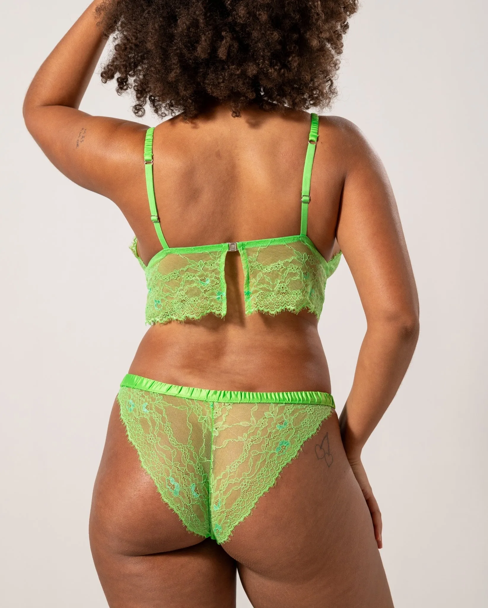Lace Satin Bikini Tanga Mint Green sold by Ivalo.com product image thumbnail 3
