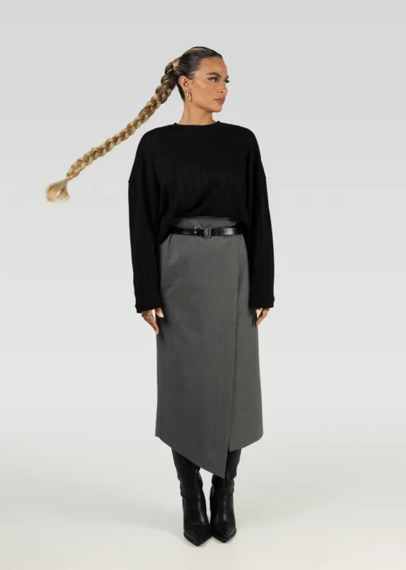 Jagger Asymmetric Maxi Skirt Grey sold by Ivalo.com