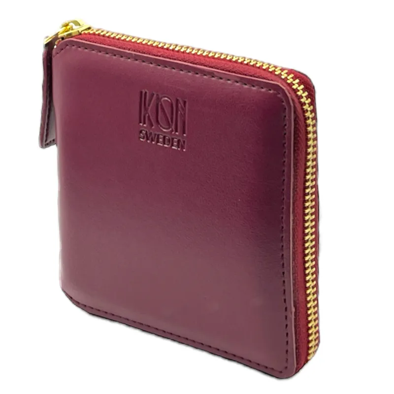 Kivik Apple Leather Small Zip Wallet Wine Red sold by Ivalo.com