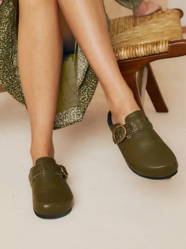 Leather Clog Green sold by Ivalo.com