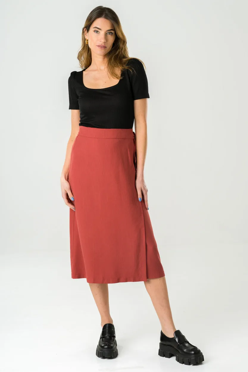 Azurite Midi Wrap Skirt Red sold by Ivalo.com