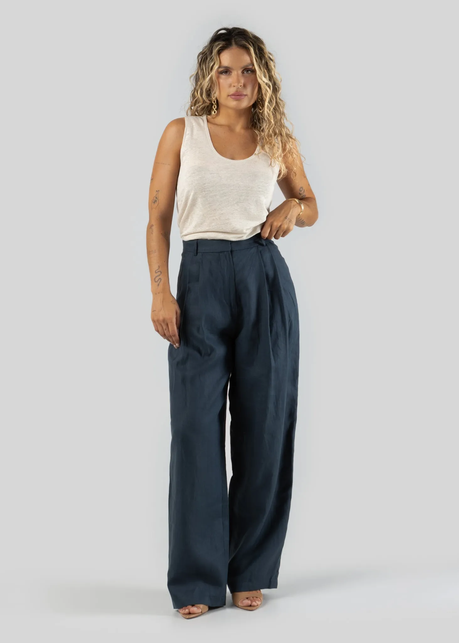 Linen Tank Top Beige sold by Ivalo.com product image thumbnail 2