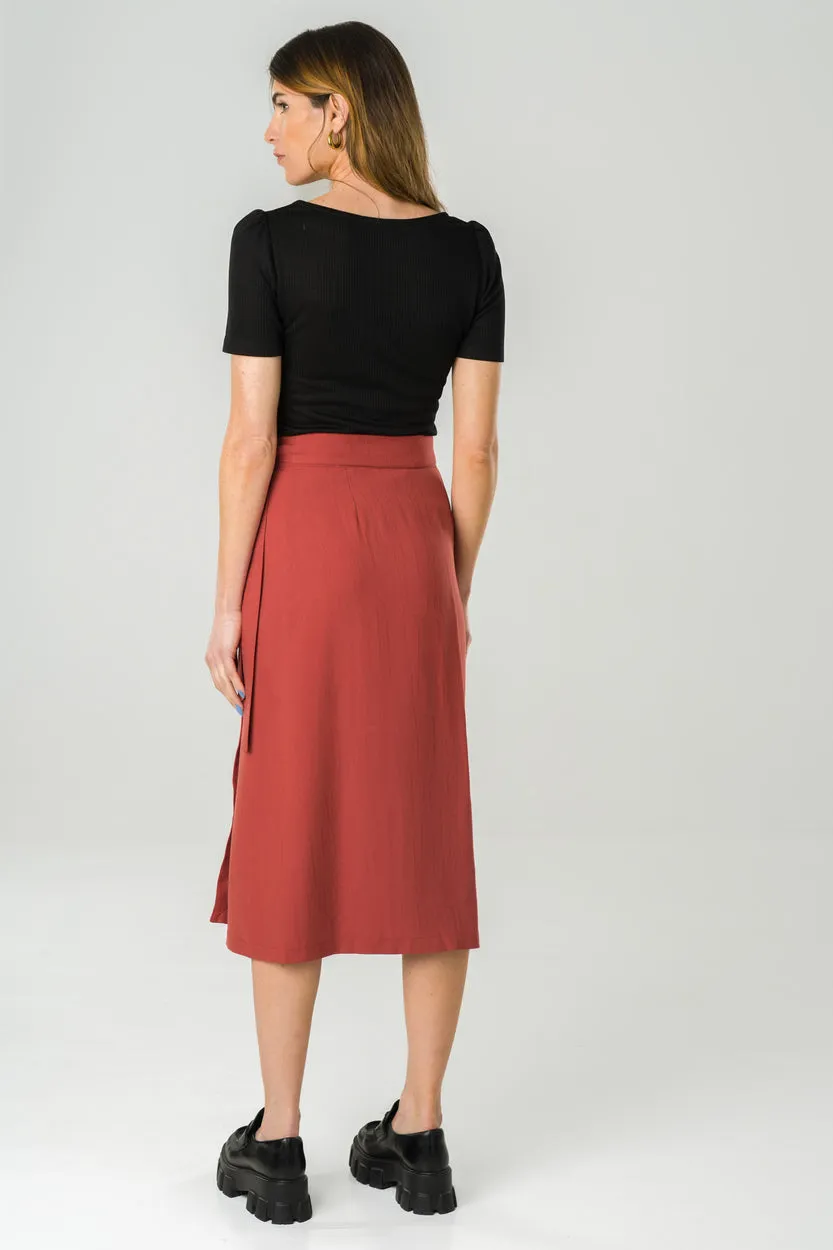 Azurite Midi Wrap Skirt Red sold by Ivalo.com product image thumbnail 2