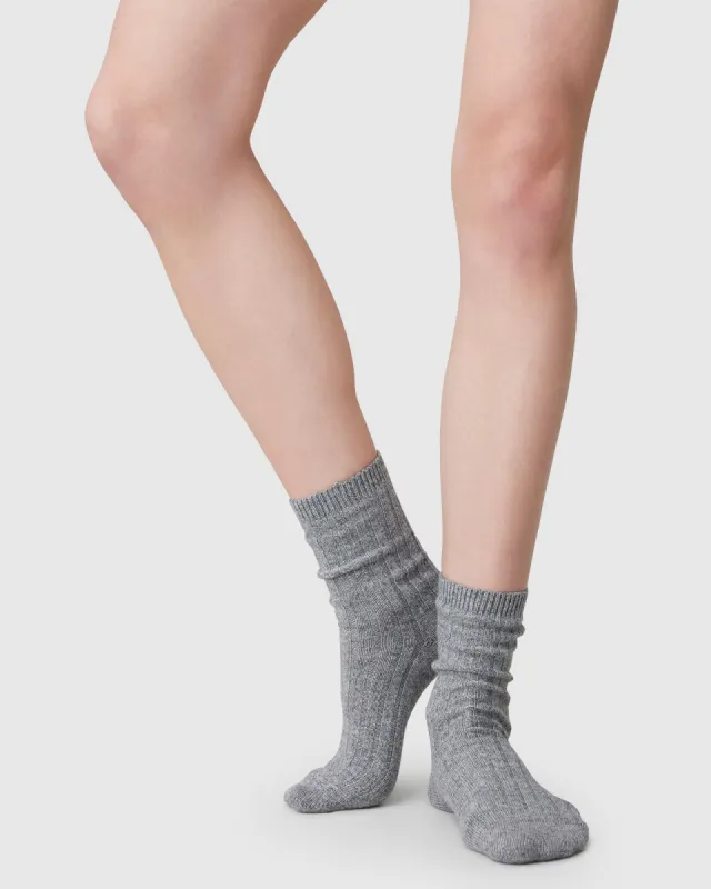 Bodil Chunky Wool Socks Grey sold by Ivalo.com