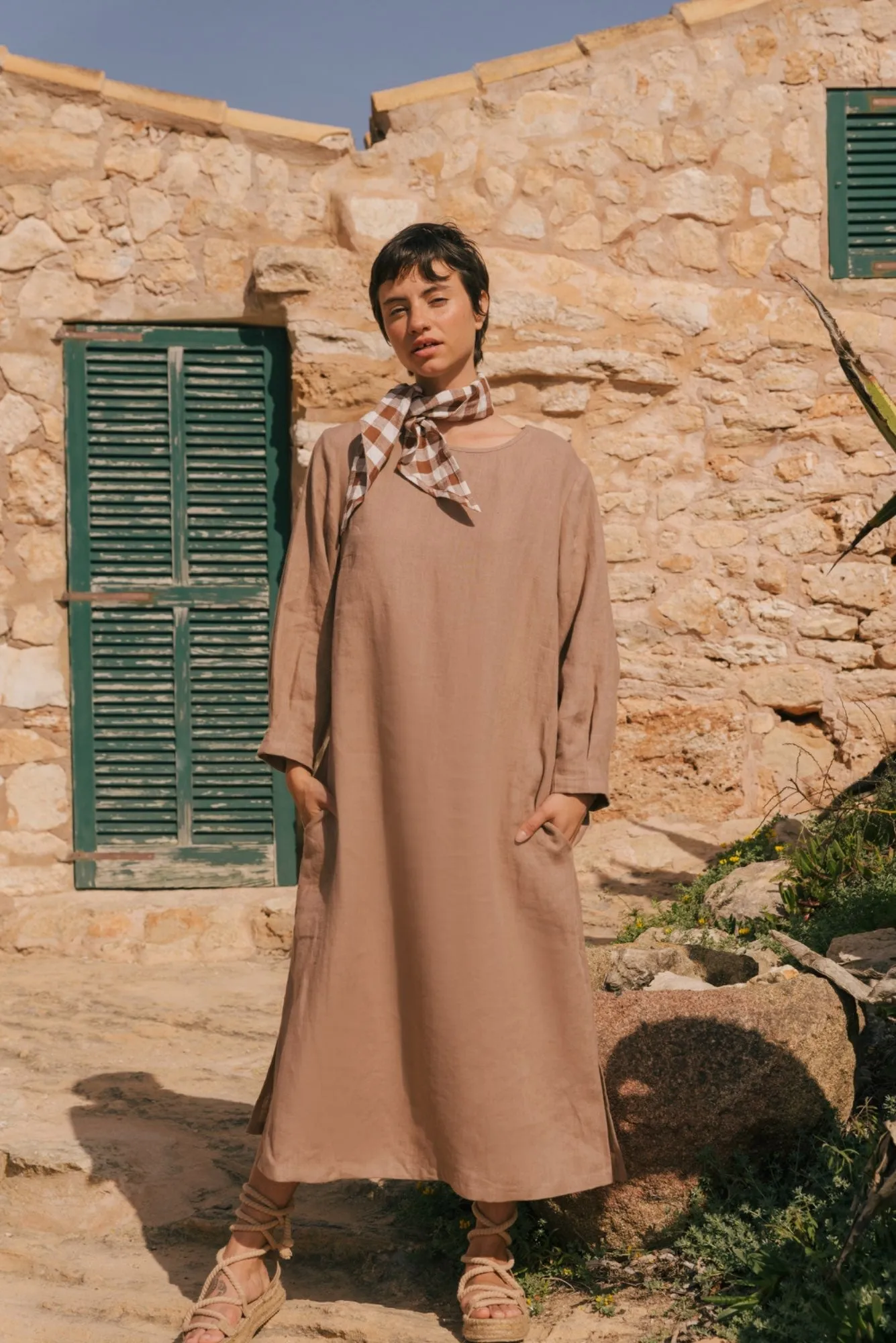 Amalia Long-Length Linen Dress sold by Ivalo.com