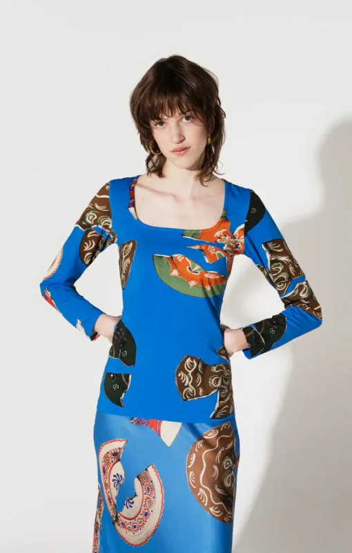 Mihok Long Sleeve Top Plates Blue sold by Ivalo.com