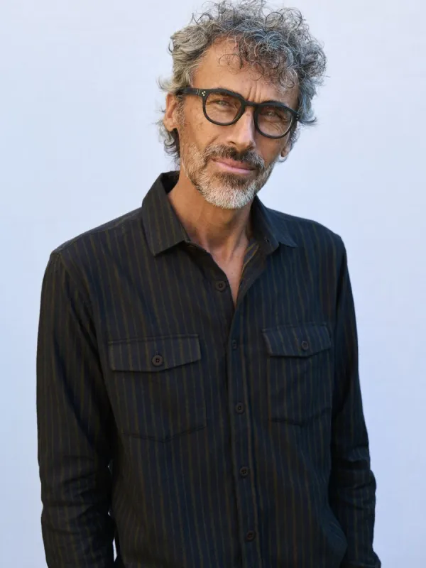 Quercus Flannel Shirt Marine/Ochre sold by Ivalo.com