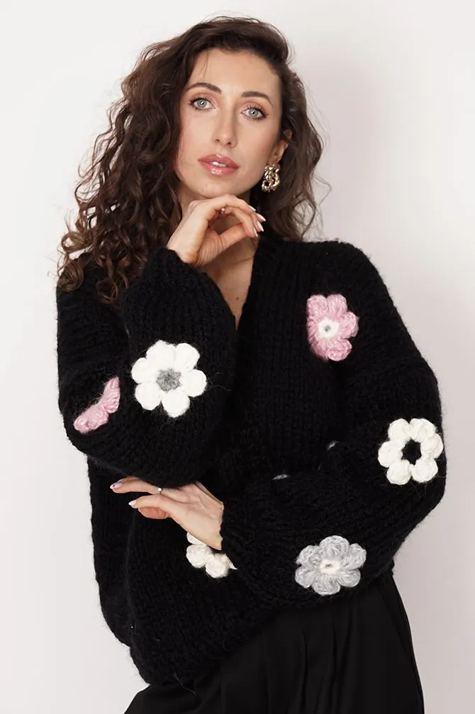Flower Handmade Cardigan Black sold by Ivalo.com product image thumbnail 2