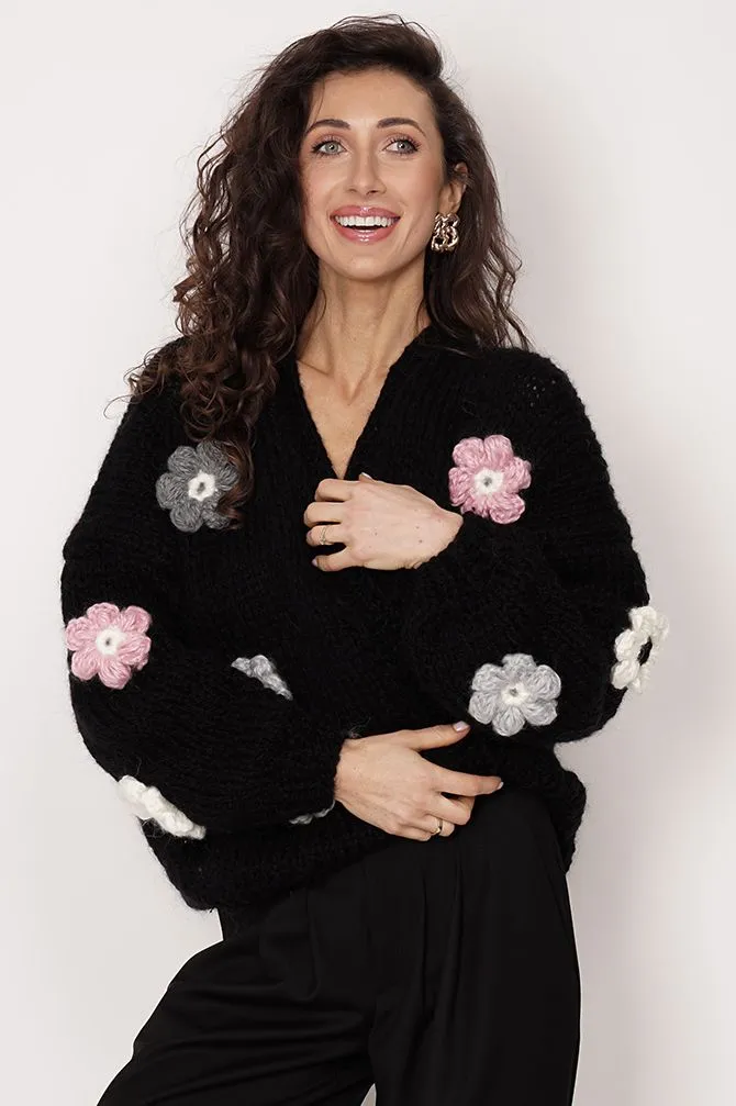Flower Handmade Cardigan Black sold by Ivalo.com product image thumbnail 3