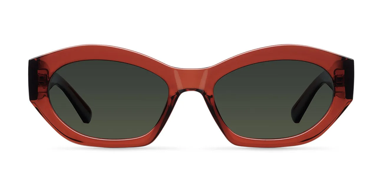 Siti Sunglasses Maroon Red/Olive Green sold by Ivalo.com
