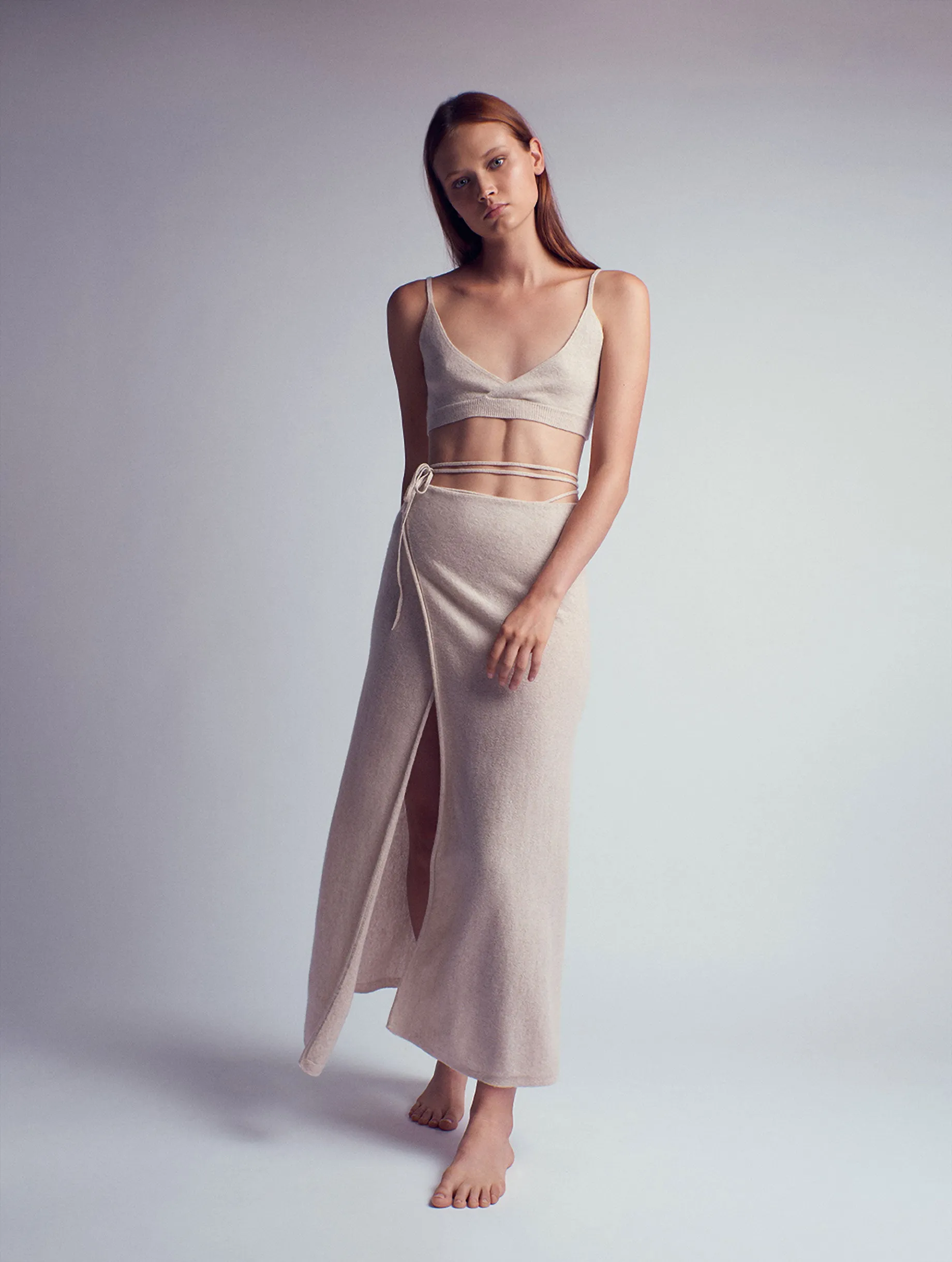 Esmeralda Cashmere Knitted Wrap Skirt Ecru sold by Ivalo.com product image thumbnail 4