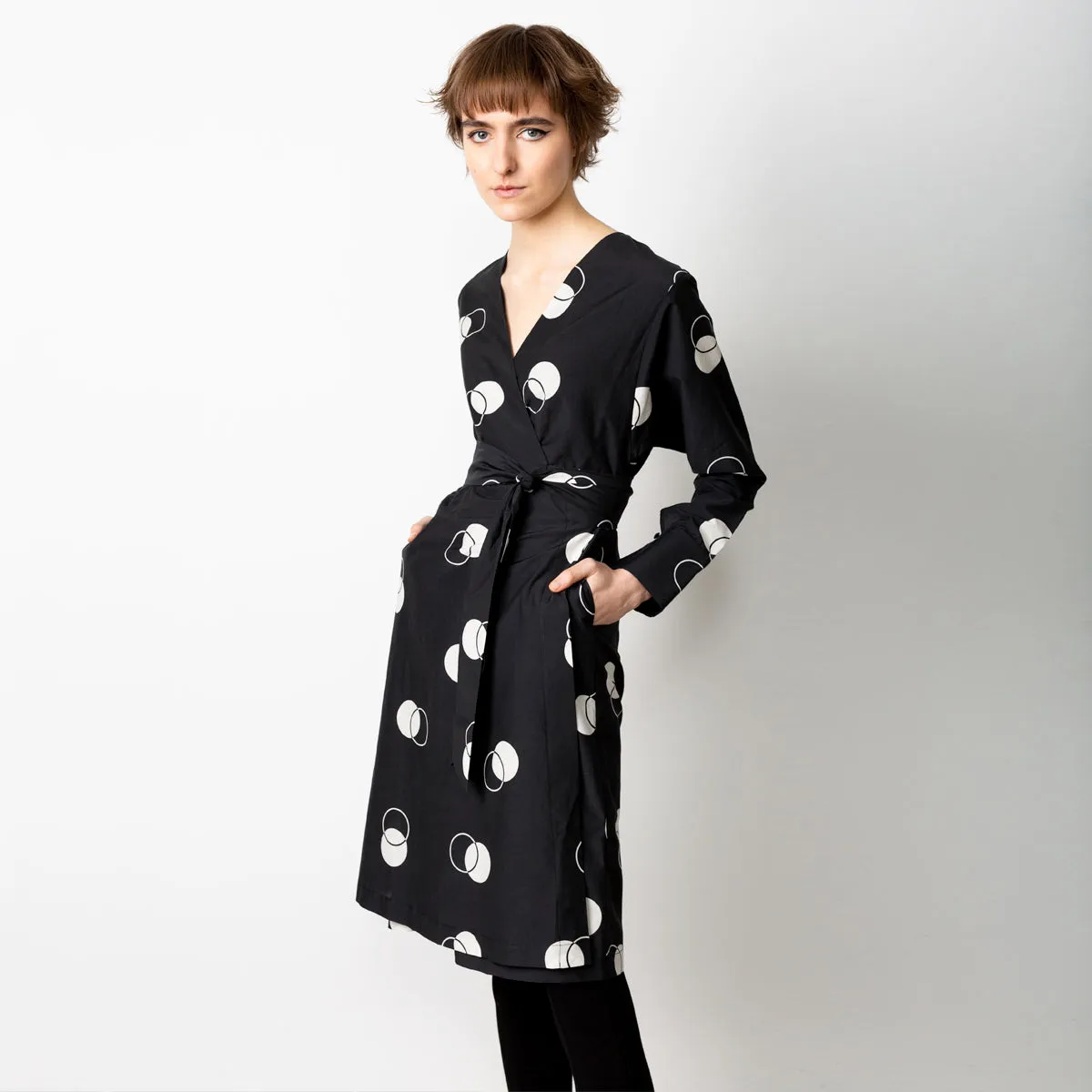 Midi Cotton Silk Wrap Dress Circle sold by Ivalo.com product image thumbnail 4