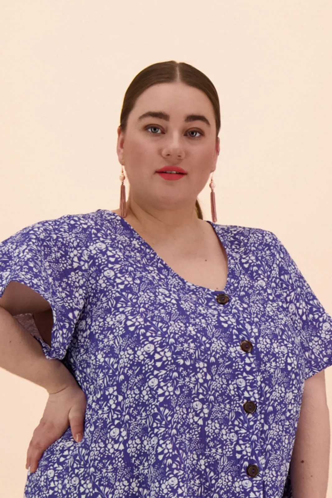 Frill Button Dress Blue Meadow sold by Ivalo.com product image thumbnail 5