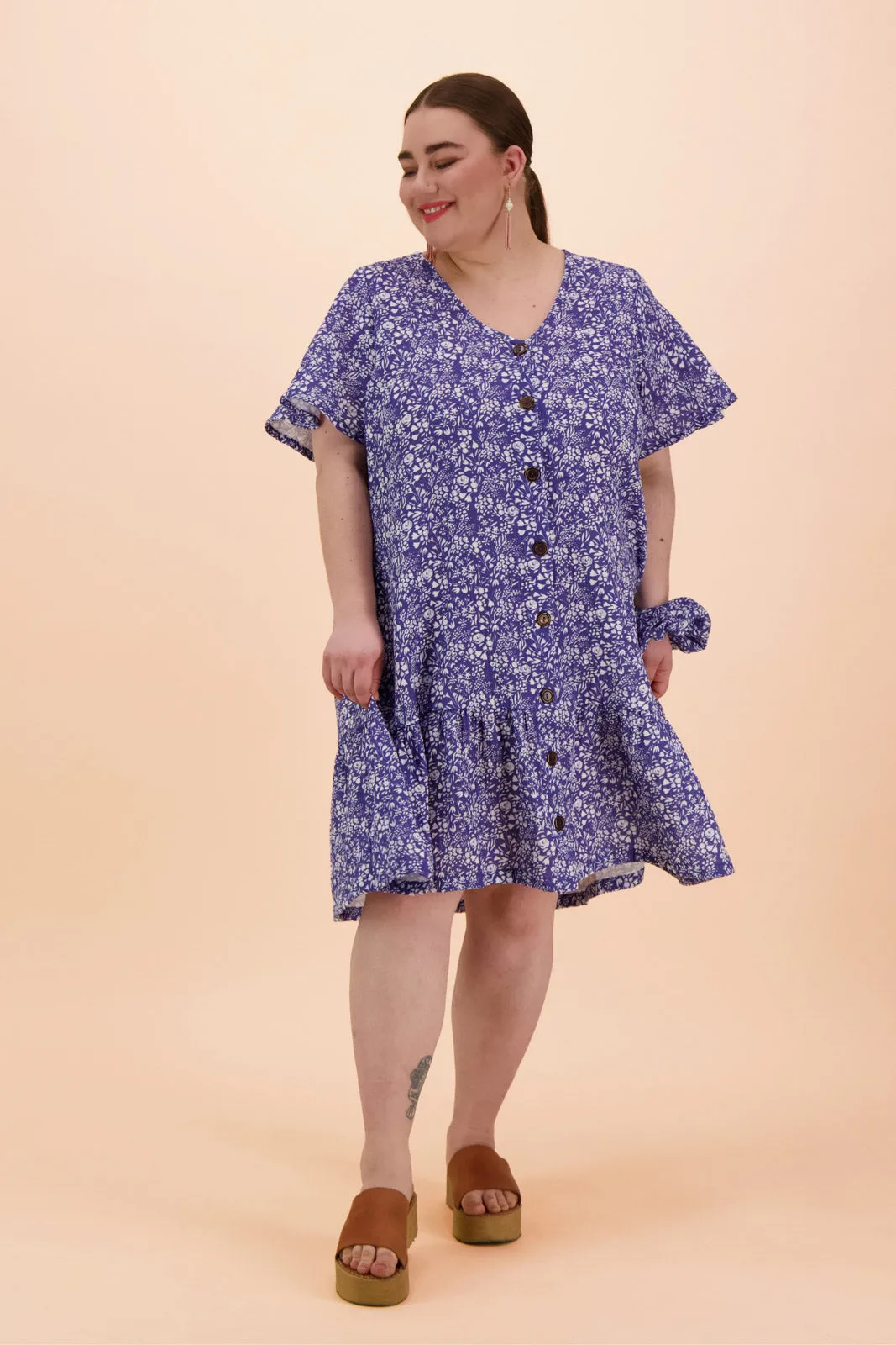 Frill Button Dress Blue Meadow sold by Ivalo.com