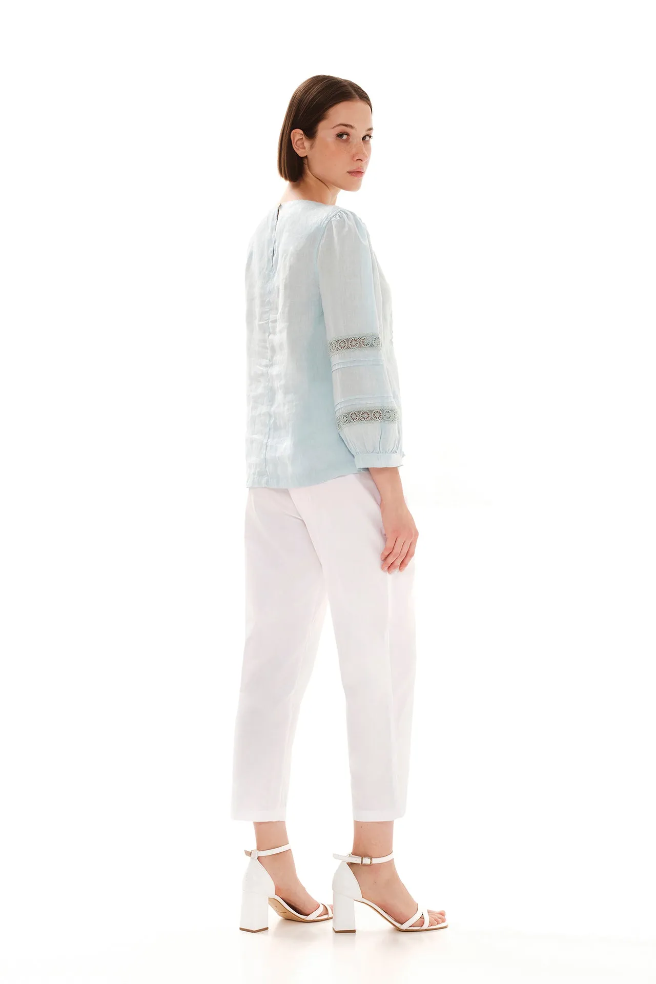 Nervir Lace Insert Linen Blouse sold by Ivalo.com product image thumbnail 5