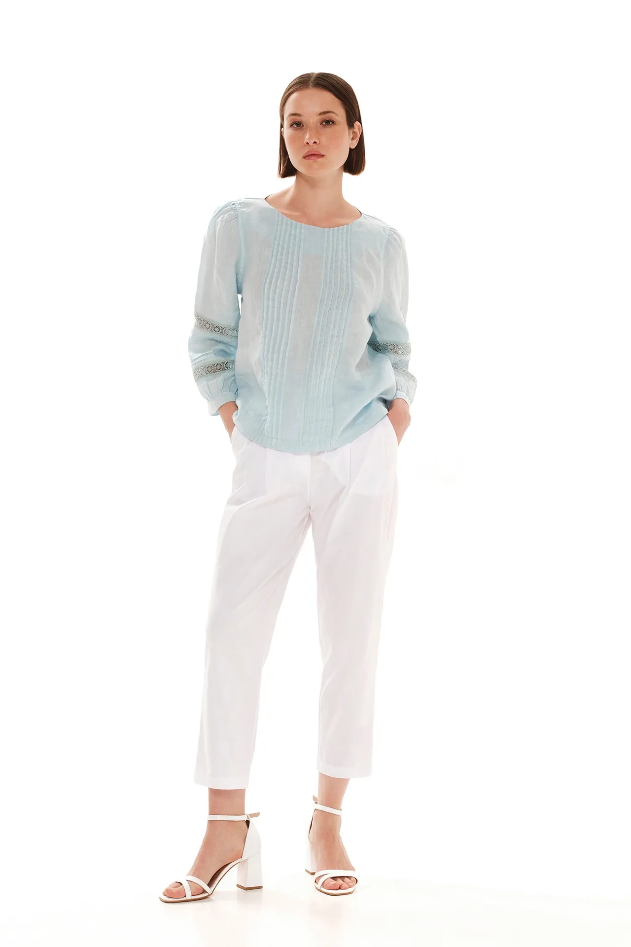 Nervir Lace Insert Linen Blouse sold by Ivalo.com product image thumbnail 3