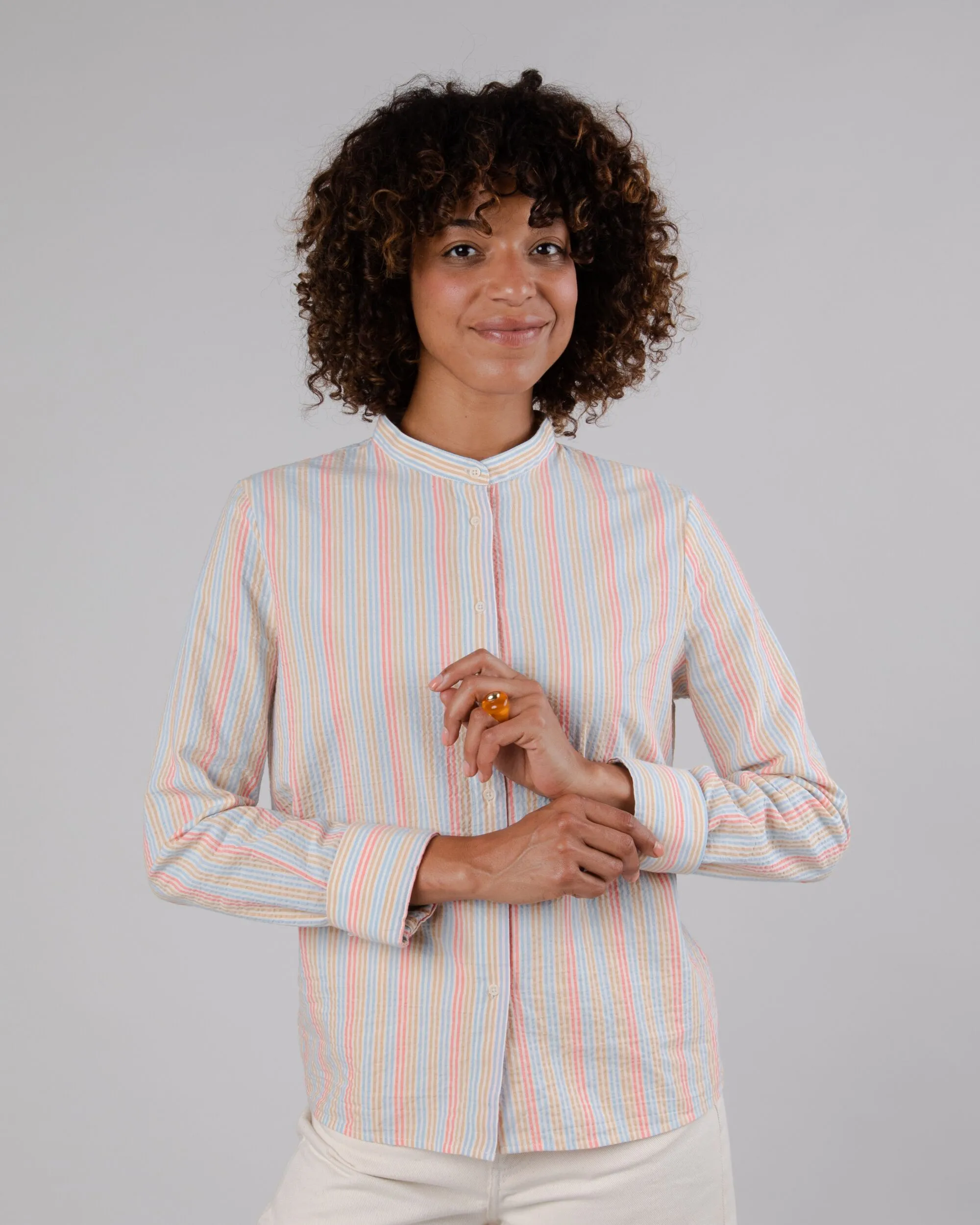 Sunset Mao Blouse Stripes Pink/Blue sold by Ivalo.com