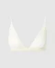Lace Satin Triangle Bralette Cream White sold by Ivalo.com