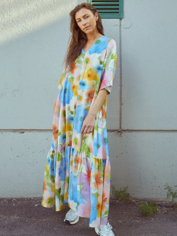 V-Neck Maxi Dress Bouquet sold by Ivalo.com