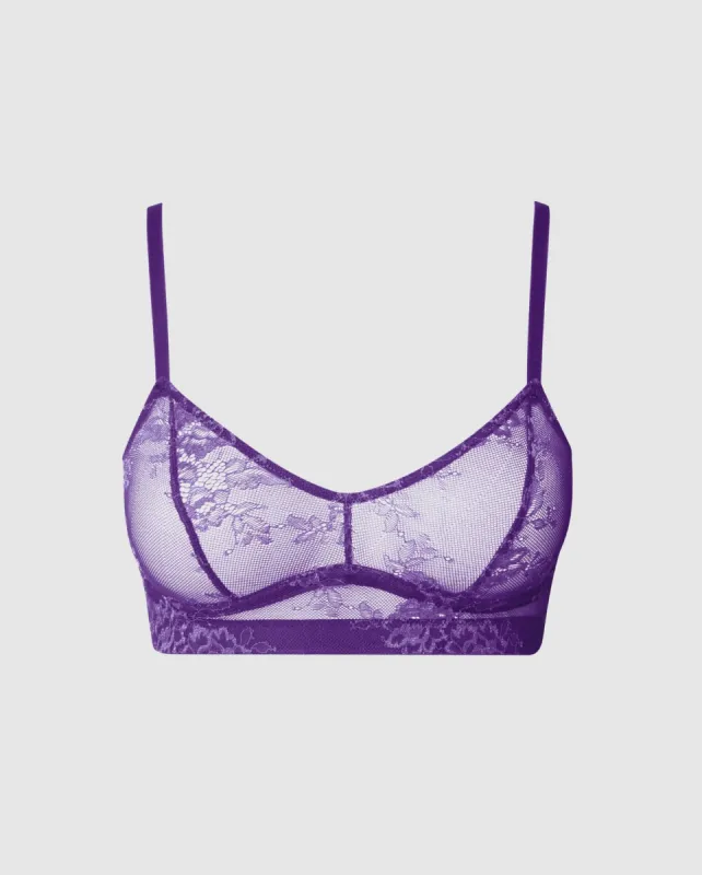 Floral Lace Balconette Lilac sold by Ivalo.com