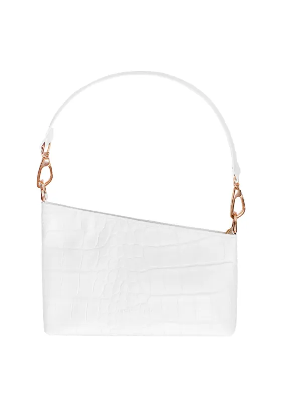 Sliced Baguette Bag Croco White sold by Ivalo.com