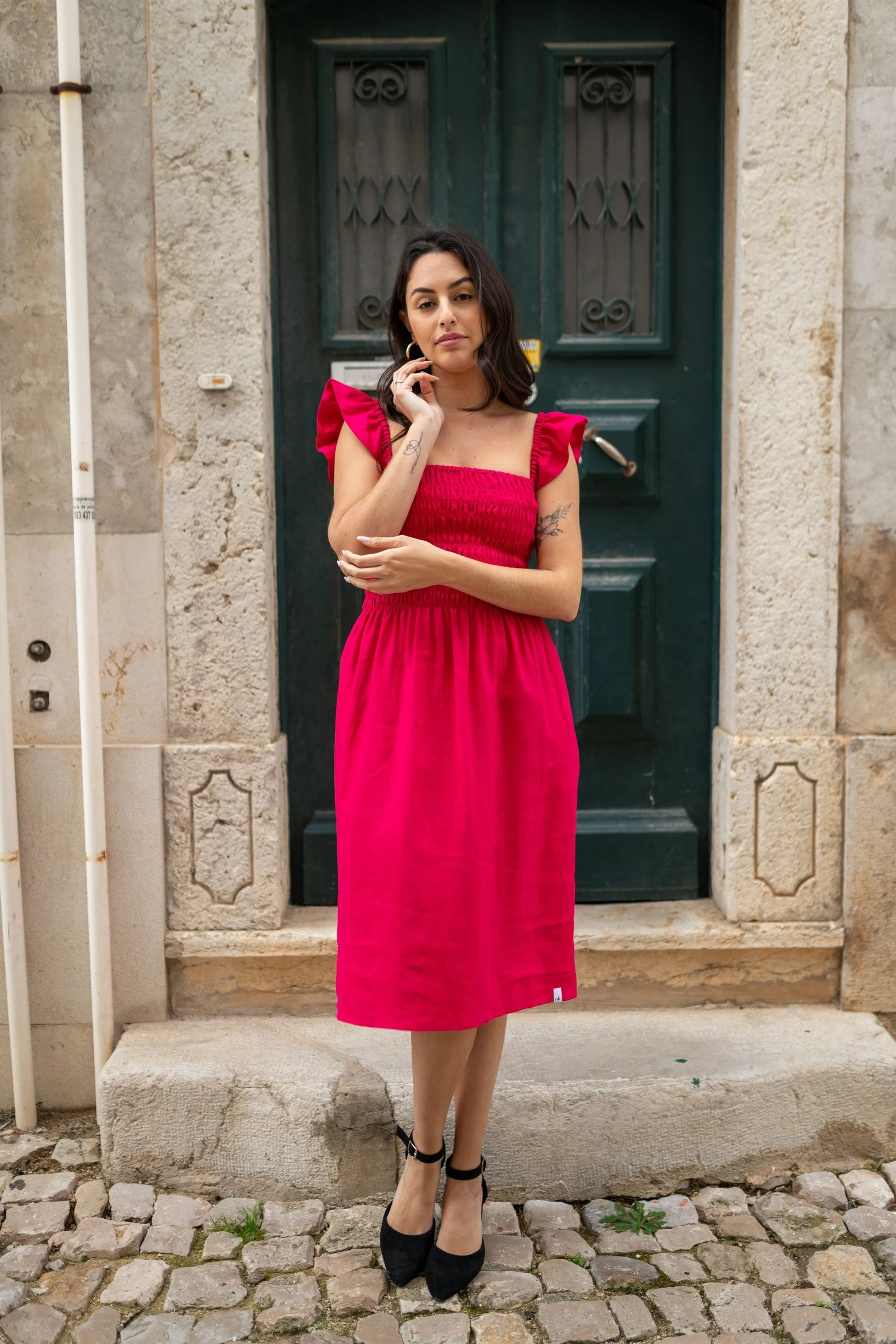 Ariela Linen Dress Peacock Pink sold by Ivalo.com product image thumbnail 4