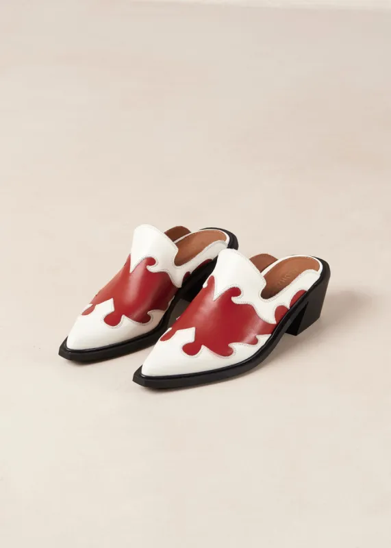 Weston Leather Mules Bicolor Red Cream sold by Ivalo.com
