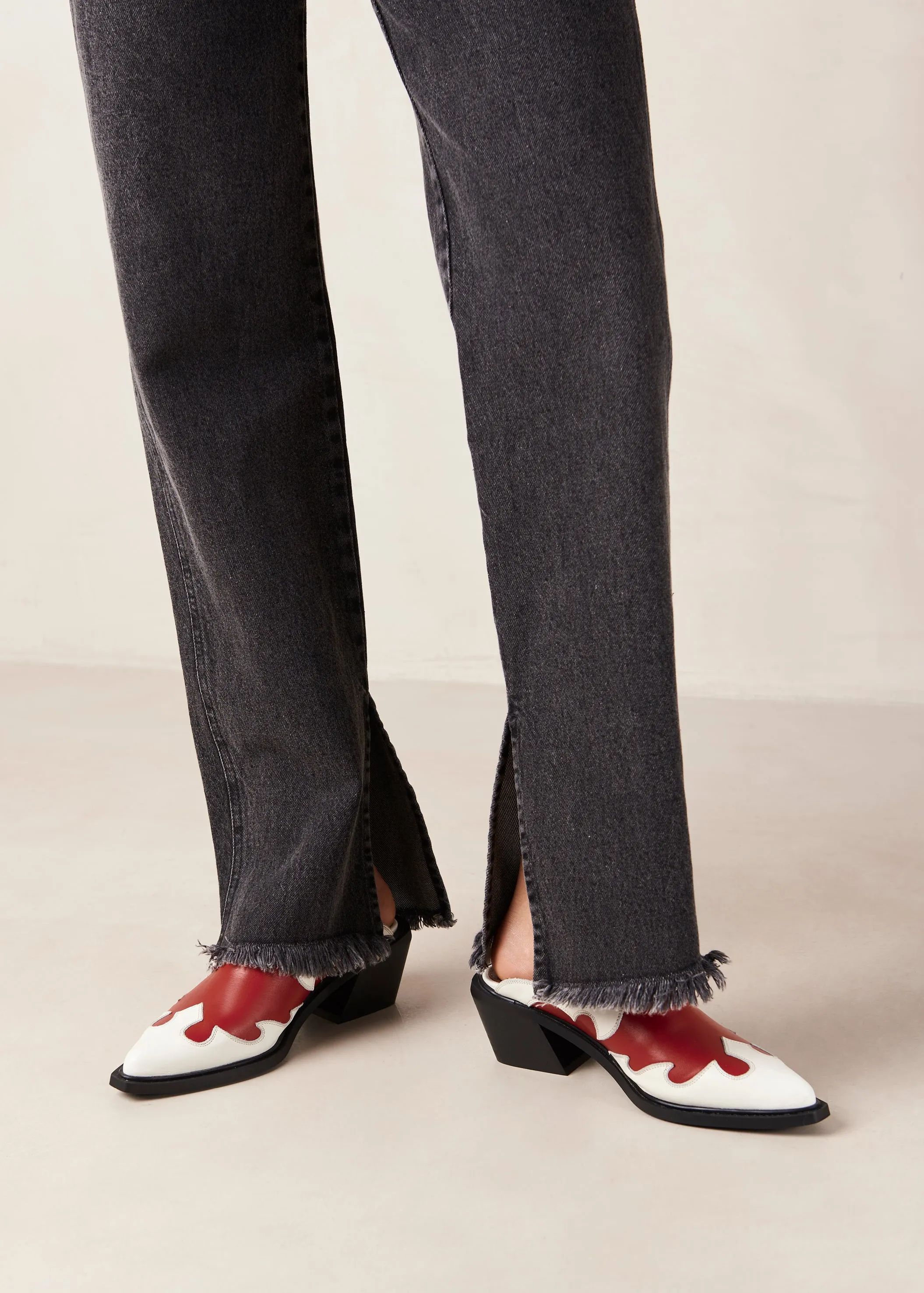 Weston Leather Mules Bicolor Red Cream sold by Ivalo.com product image thumbnail 4