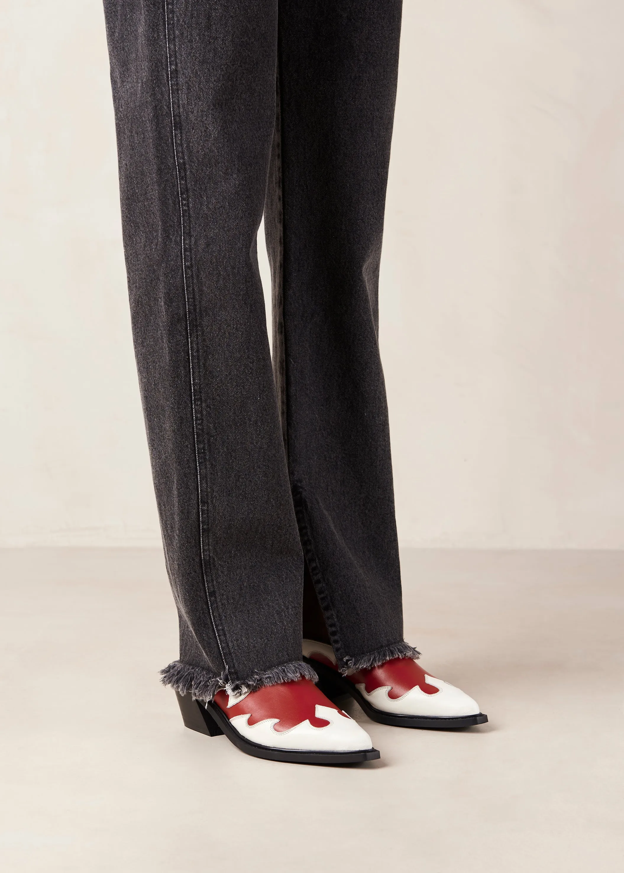 Weston Leather Mules Bicolor Red Cream sold by Ivalo.com product image thumbnail 5