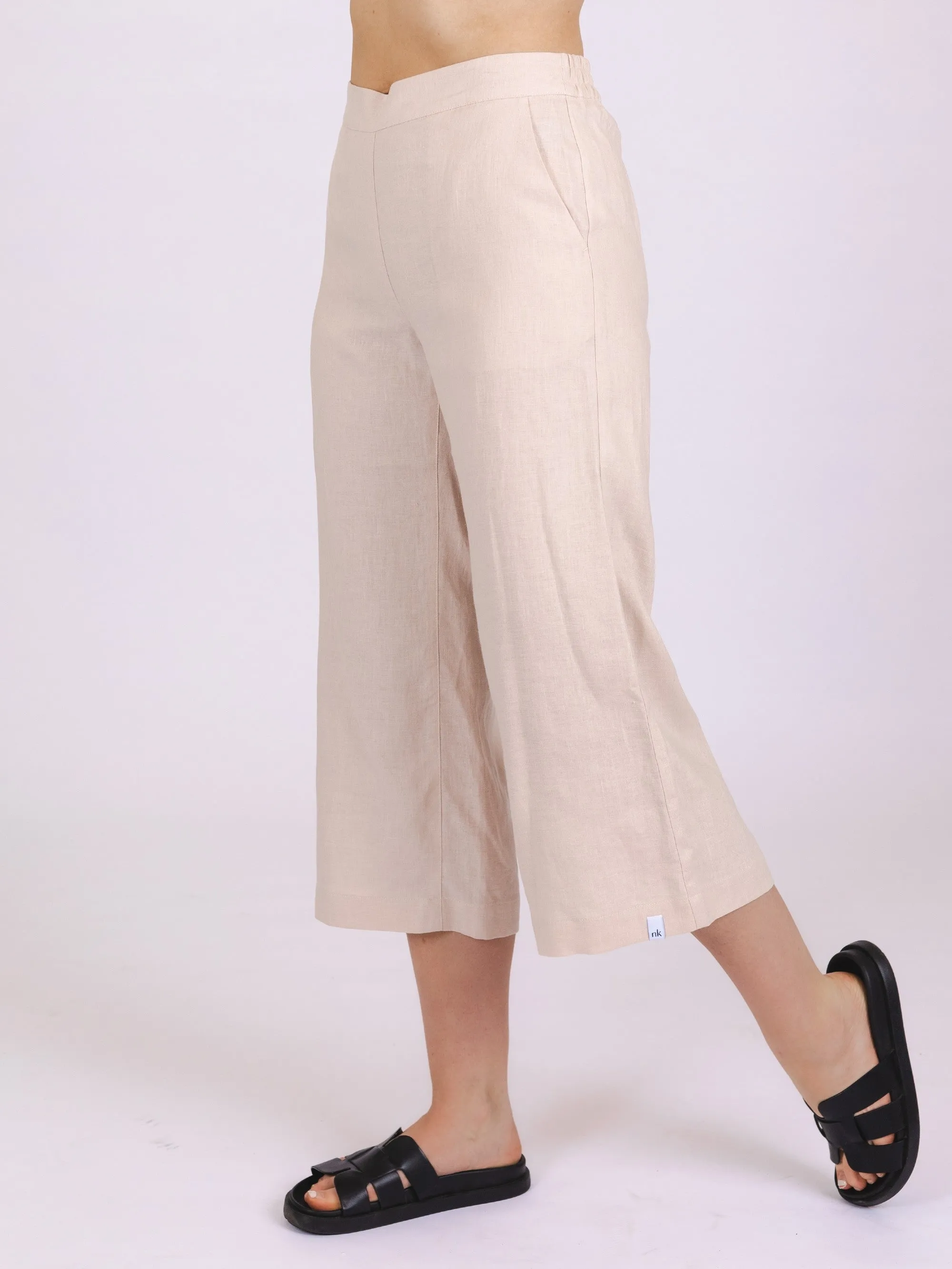 Culottes Linen Trousers Sandshell Beige sold by Ivalo.com product image thumbnail 3
