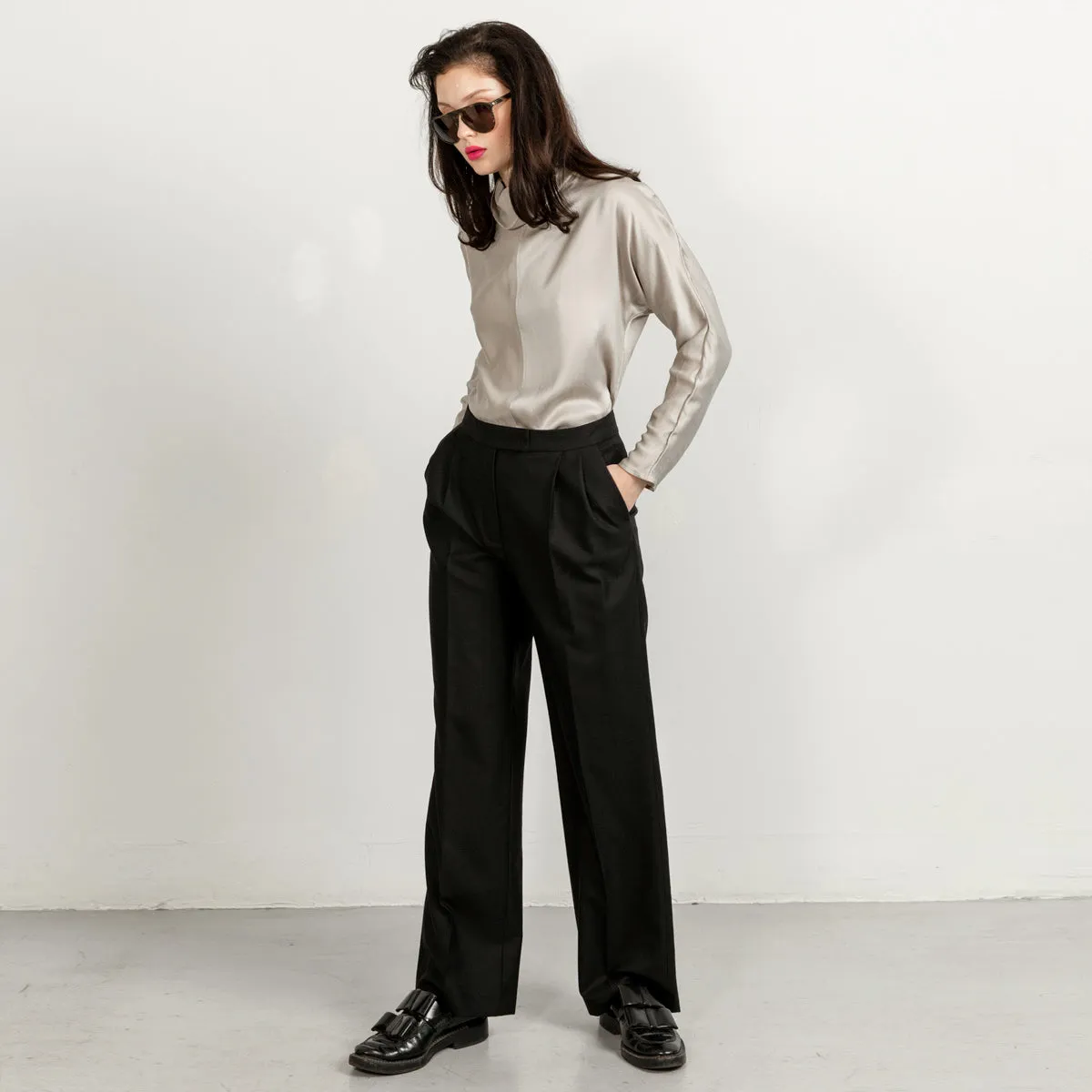 Swipe Wide Leg Long Wool Pants sold by Ivalo.com product image thumbnail 4