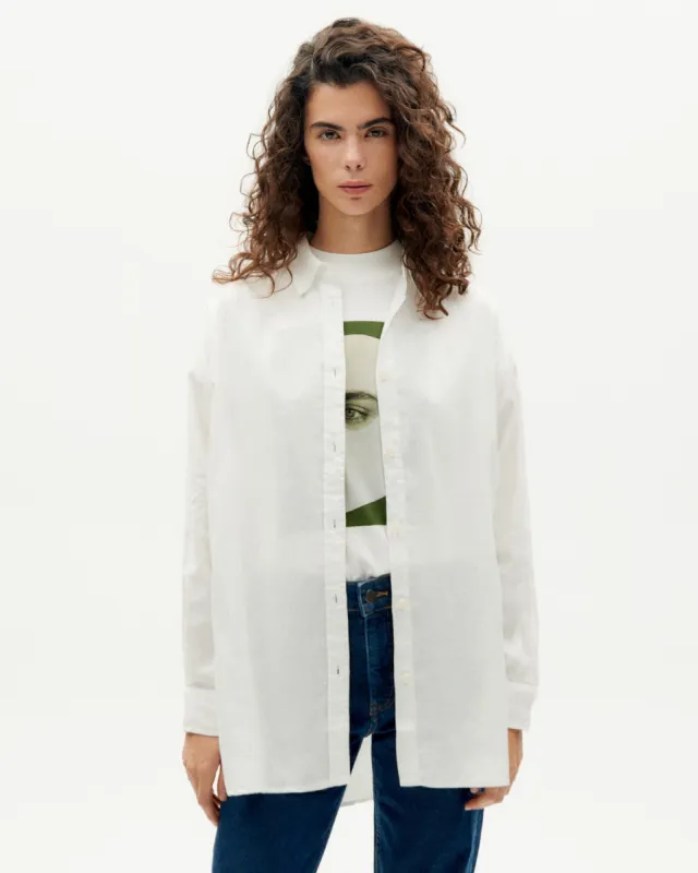 Gia Oversize Button-up Shirt White sold by Ivalo.com