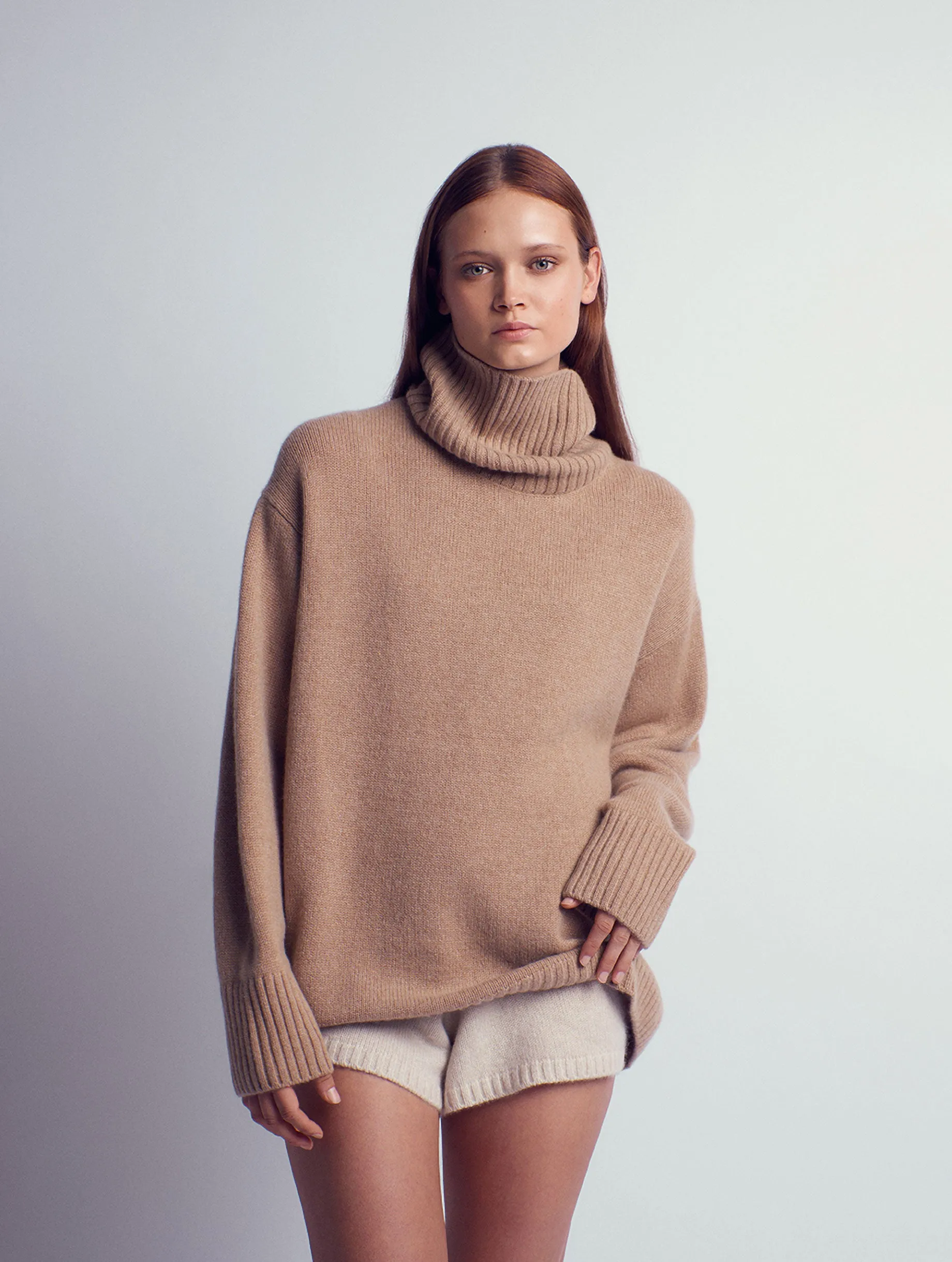 Ada Cashmere Knitted Turtleneck Sweater Camel sold by Ivalo.com