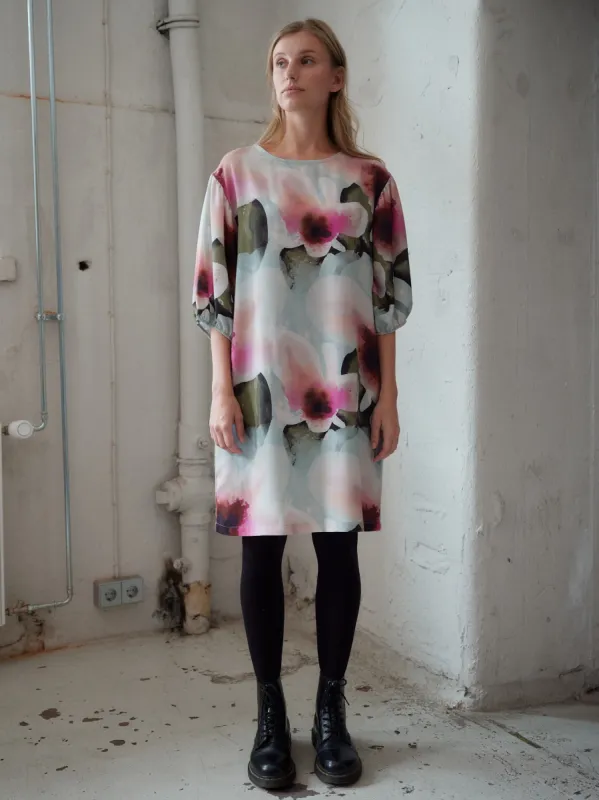 Puff Sleeve Tunic Dress Pastel Floral sold by Ivalo.com