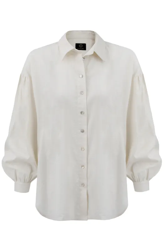 Summer Linen Button-up Shirt White sold by Ivalo.com