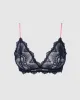 Lace Triangle Bralette Navy/Neon Pink sold by Ivalo.com