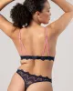 Lace Triangle Bralette Navy/Neon Pink sold by Ivalo.com