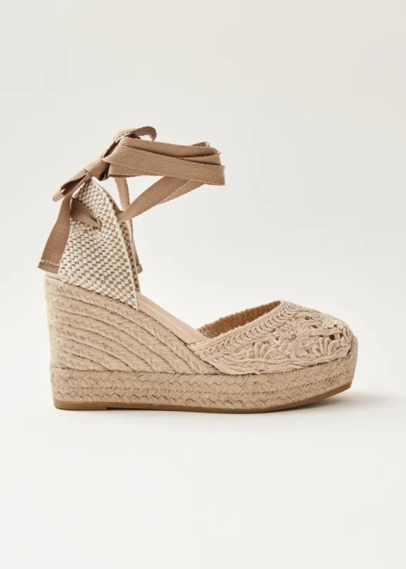 Cordelia Crochet Espadrilles Cream sold by Ivalo.com
