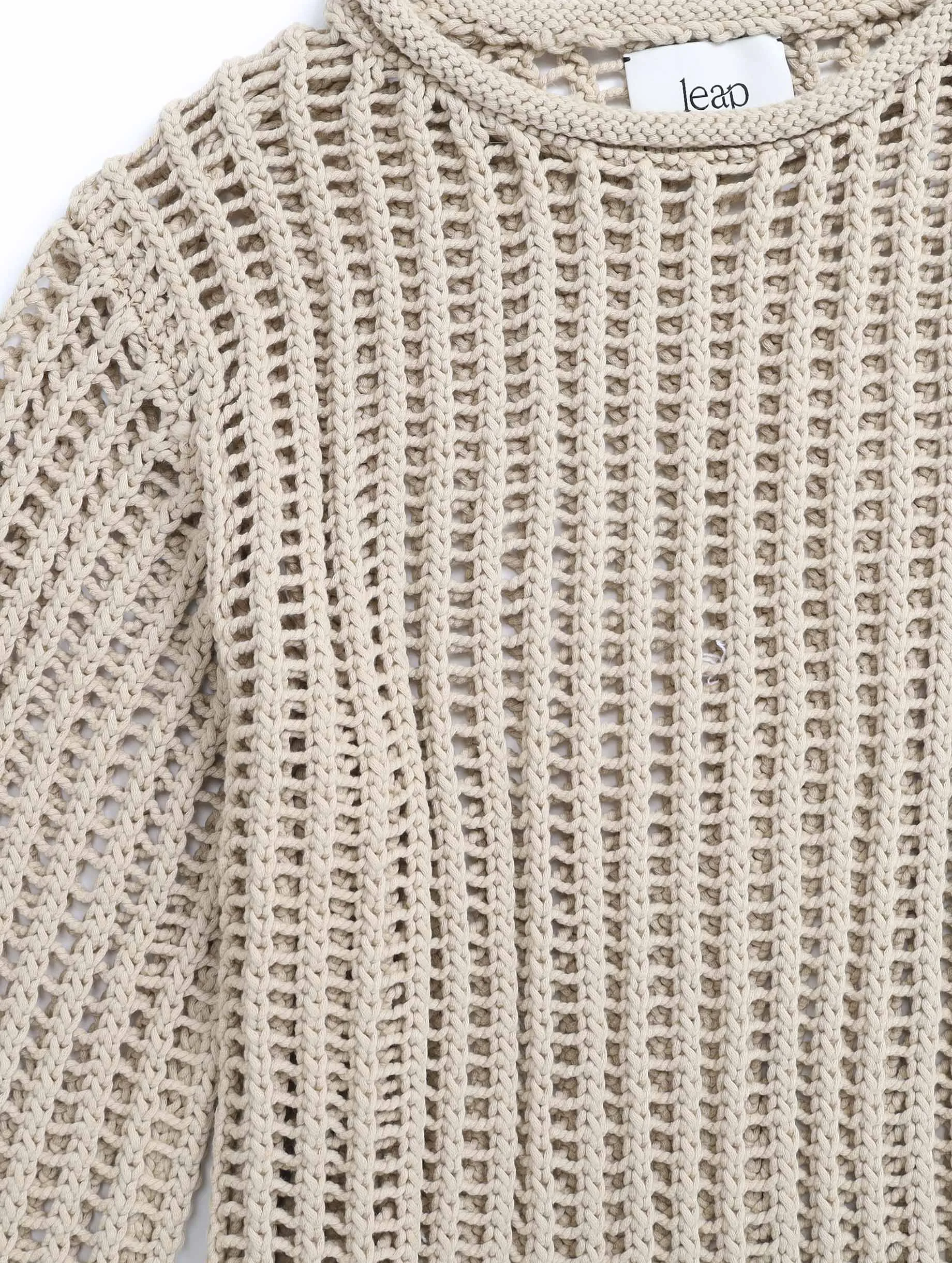Leila Open-knit Sweater Beige sold by Ivalo.com product image thumbnail 4